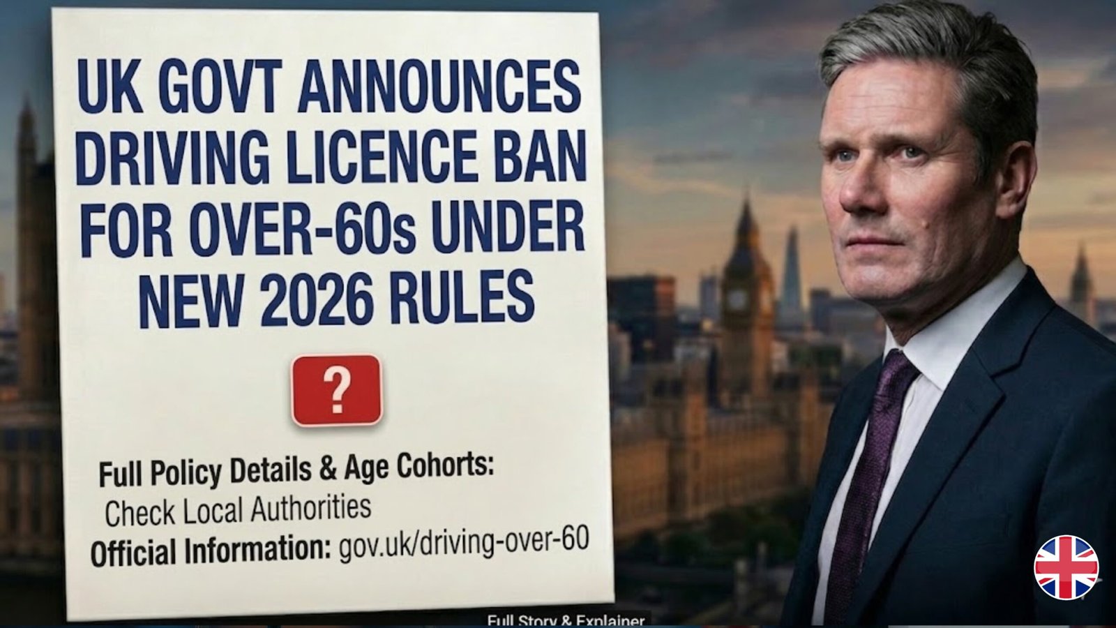 UK Govt Announces Driving Licence Ban for Over-60s